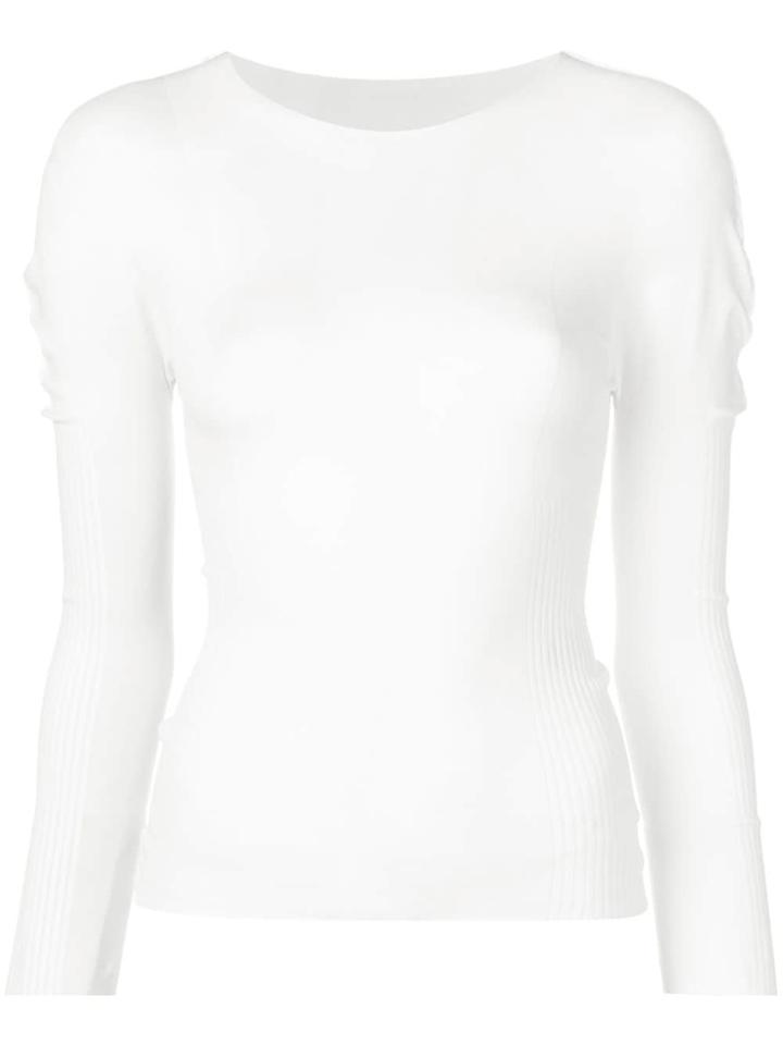 Pleats Please By Issey Miyake Fitted Knitted Top - White