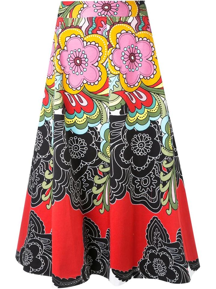 Alice+olivia Floral Print A-line Skirt