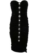 Veronica Beard Embellished Strapless Dress - Black