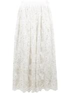 Ashish Lace Leaf Gathered Maxi Skirt - White