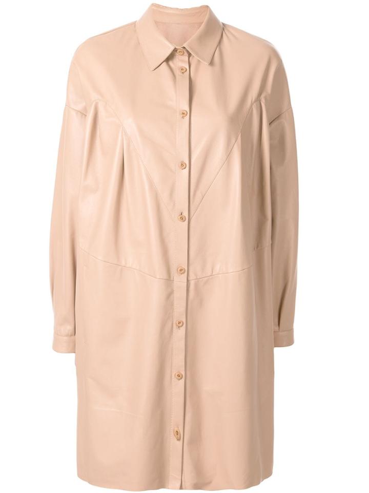 Drome Ls Leather Shirt Coat Multi Panel Superfine Nappa 100%