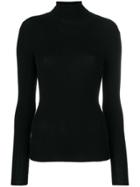 P.a.r.o.s.h. Roll Neck Ribbed Sweater - Black