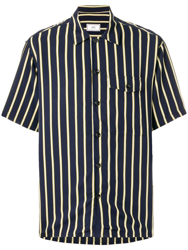 Ami Alexandre Mattiussi Camp Collar Short Sleeves Shirt - Blue