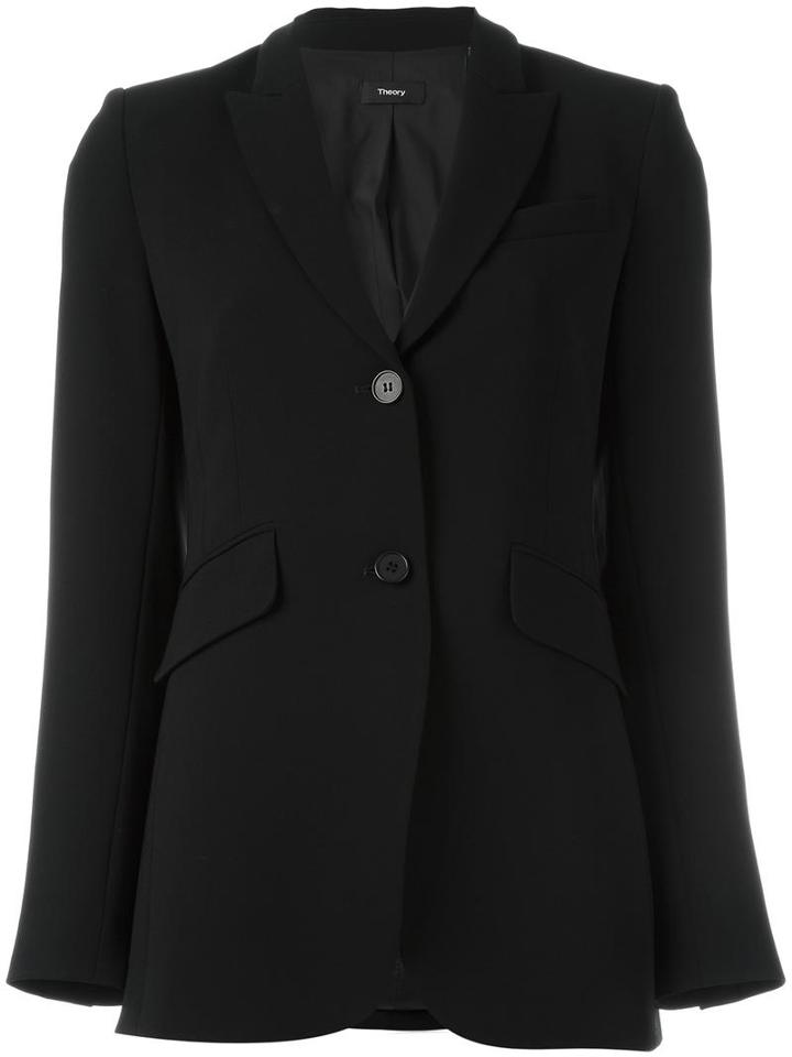 Theory Andorie Blazer, Women's, Size: 0, Black, Triacetate/polyester/polyurethane