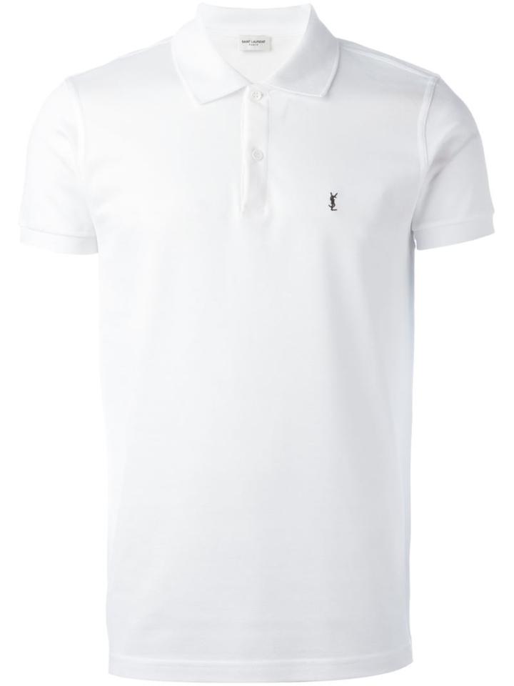 Saint Laurent Embroidered Logo Polo Shirt