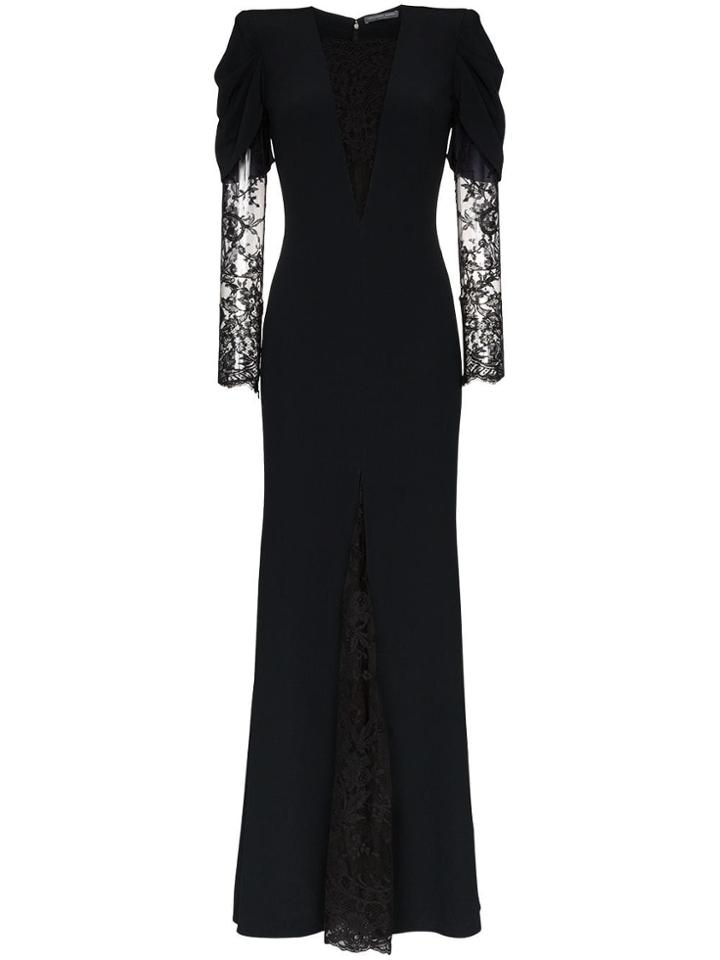 Alexander Mcqueen Sarabande Lace Insert Maxi Dress - Black