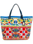 Dolce & Gabbana Mambo Print Shopper, Women's, Cotton/calf Leather