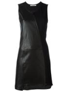 Paco Rabanne Asymmetric Leather Panel Dress