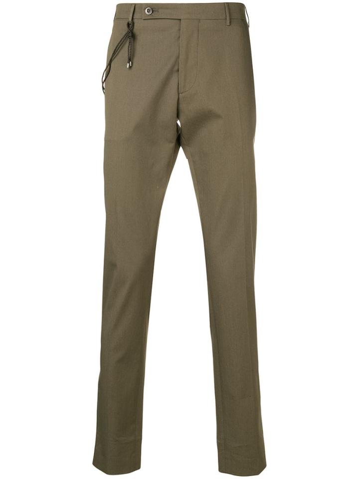 Berwich Braided Straight Leg Trousers - Green
