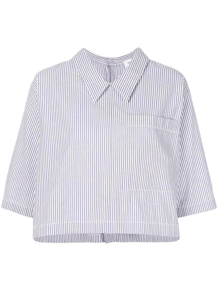 Thom Browne Cropped Striped T-shirt - Blue