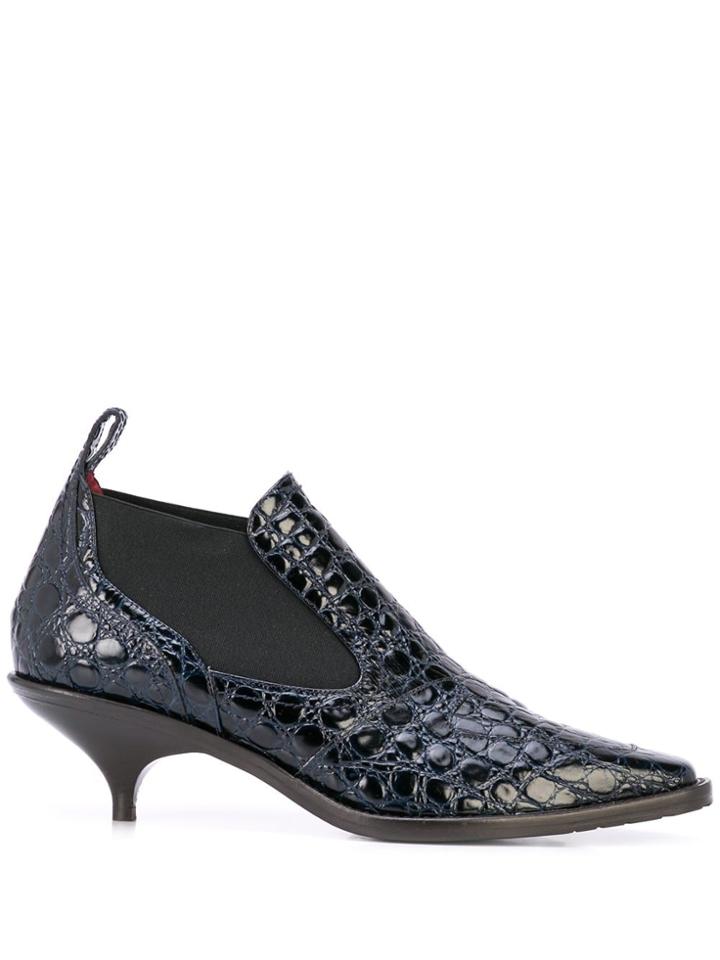 Sies Marjan Kora Embossed Croco Bootie 50mm - Blue