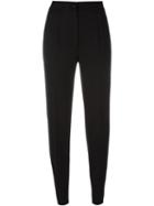 Dolce & Gabbana Cigarette Trousers, Women's, Size: 38, Black, Virgin Wool/silk/spandex/elastane/polyamide