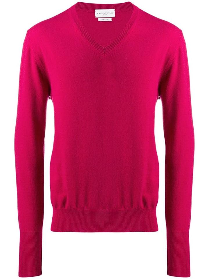 Ballantyne Knit V-neck Sweater - Pink