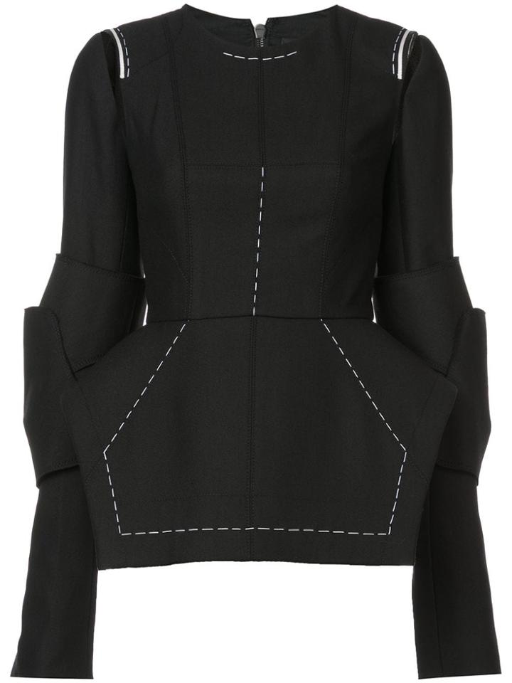 Vera Wang Peplum Top - Black