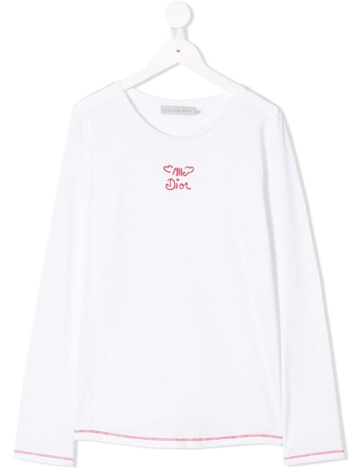 Baby Dior Teen Mlle Dior Printed Top - White