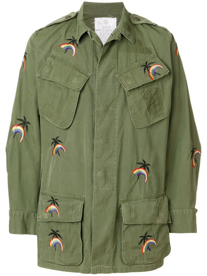 As65 Jungle Embroidered Military Jacket - Green