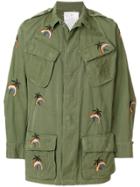 As65 Jungle Embroidered Military Jacket - Green