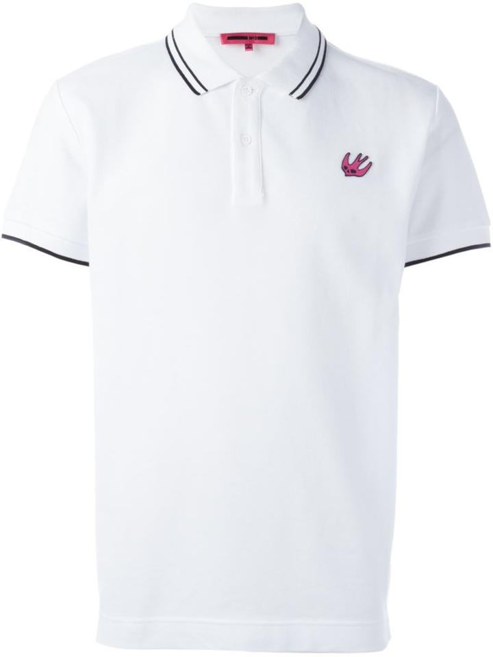 Mcq Alexander Mcqueen 'swallow' Polo Shirt, Men's, Size: Large, White, Cotton