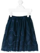Caffe' D'orzo - Fedra Embroidered Skirt - Kids - Cotton/nylon - 12 Yrs, Girl's, Blue