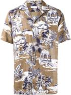 Etro Hawaiian Print Shirt, Men's, Size: 42, Brown, Linen/flax
