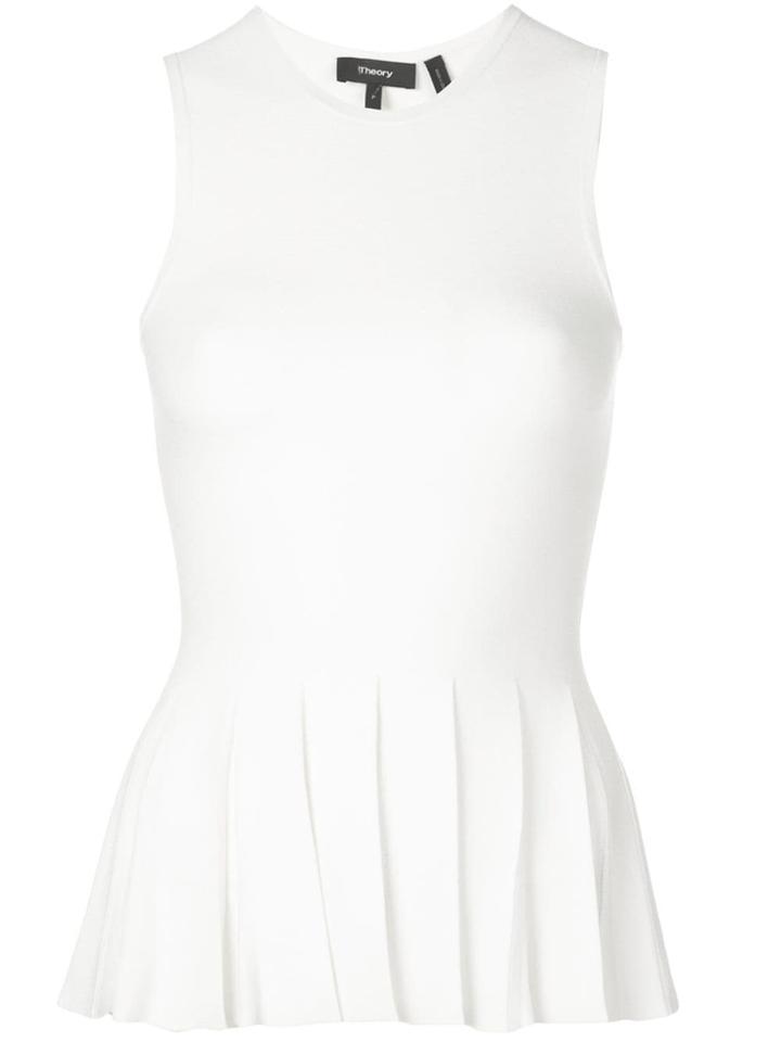 Theory Pleated Tank Top - White