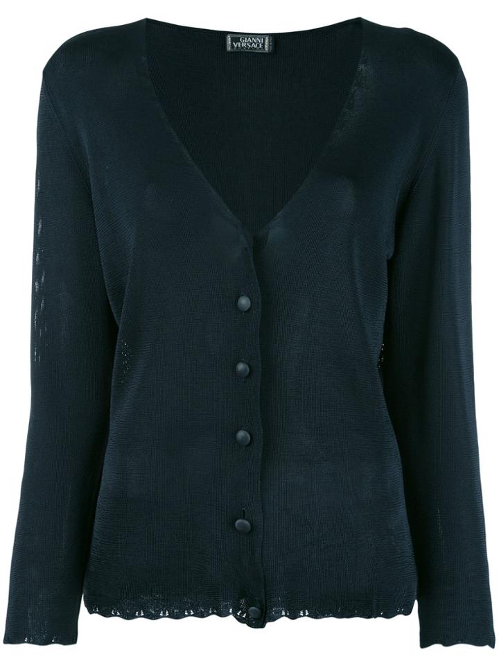 Versace Vintage V-neck Cardigan - Blue