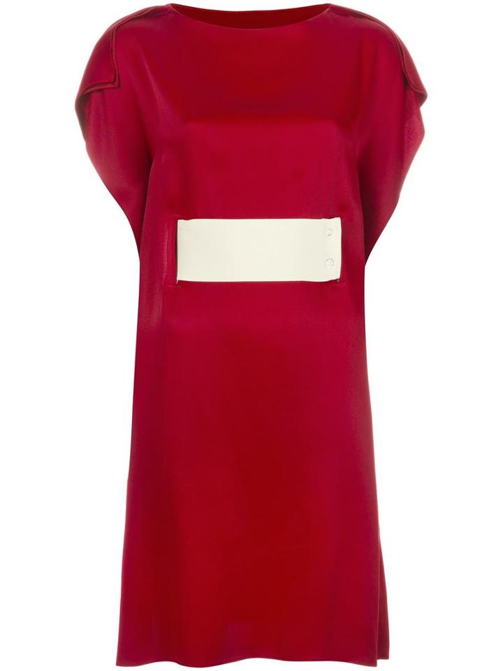 Mm6 Maison Margiela Thick Belt Dress, Women's, Size: 44, Red, Viscose/acetate