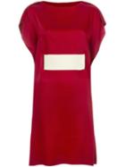Mm6 Maison Margiela Thick Belt Dress, Women's, Size: 44, Red, Viscose/acetate