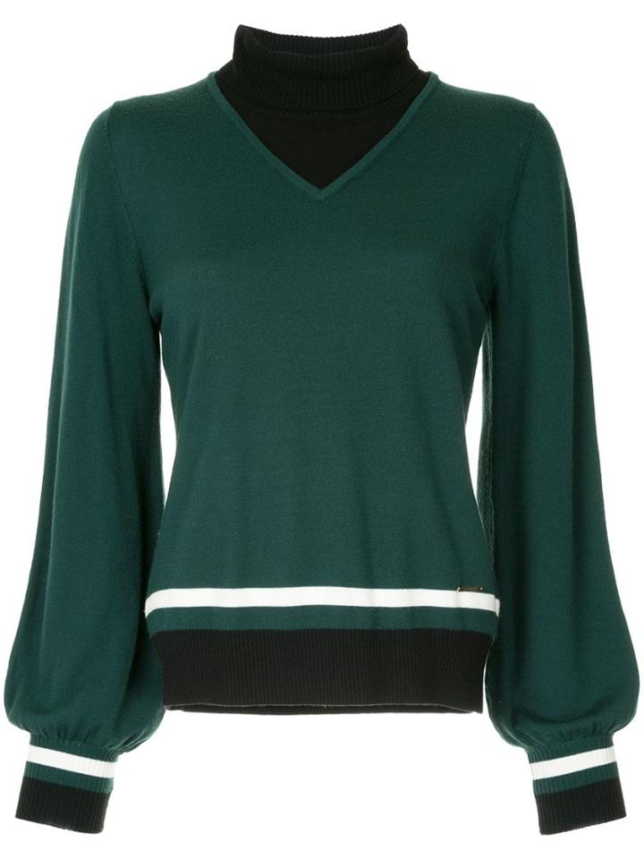 Loveless Balloon Sleeves Jumper - Green