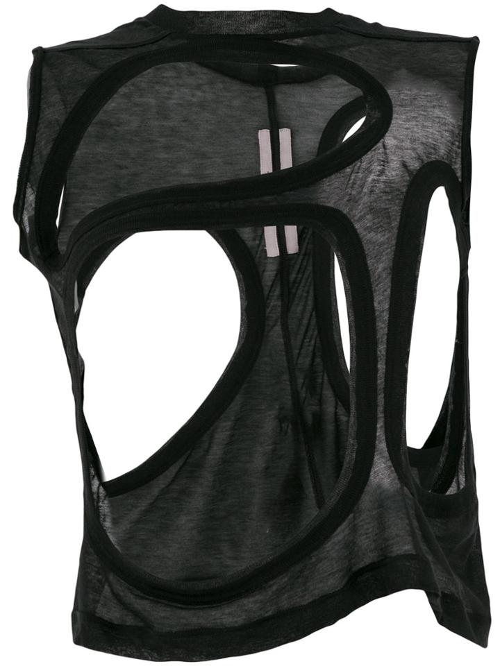 Rick Owens Cut-out Panel Tank Top - Black