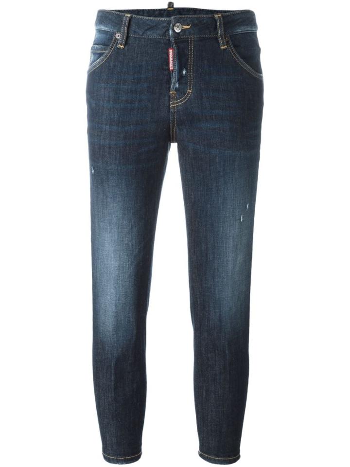Dsquared2 'cool Girl' Cropped Jeans, Size: 42, Blue, Cotton/spandex/elastane/polyurethane/cotton