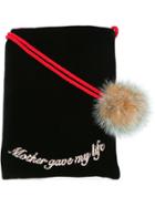 Tu Es Mon Trésor Pompom Tote Bag - Black