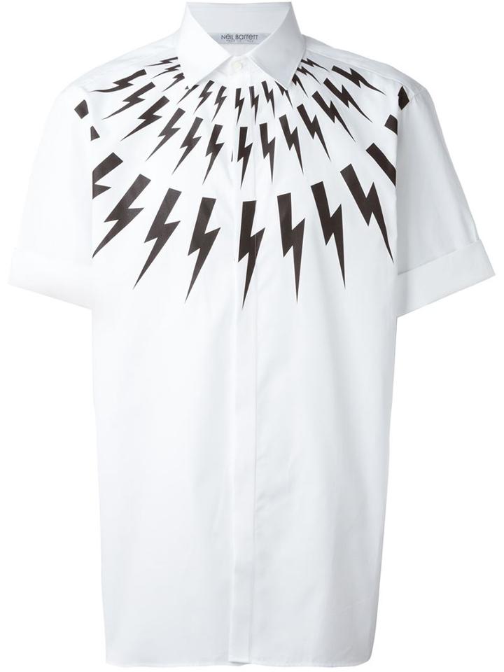 Neil Barrett 'lightning Bolt' Short Sleeve Shirt