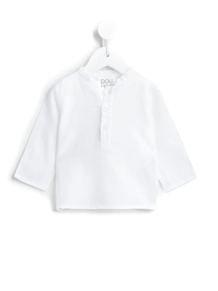 Douuod Kids - 'timbro' Top - Kids - Cotton/linen/flax - 6 Mth, White