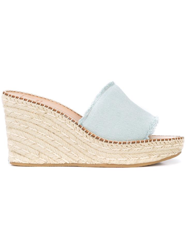 Dolce Vita Denim Wedge Mules - Blue