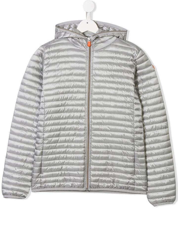 Save The Duck Kids Silver Quilted Jacket - Grey