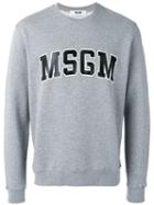 Msgm - Logo Print Sweatshirt - Men - Cotton/viscose - S, Grey, Cotton/viscose