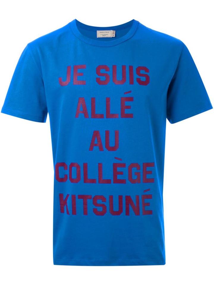 Maison Kitsuné Je Suis T-shirt, Men's, Size: Xs, Blue, Cotton