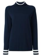 's Max Mara Striped Detailing Jumper, Women's, Size: Large, Blue, Polyester/viscose
