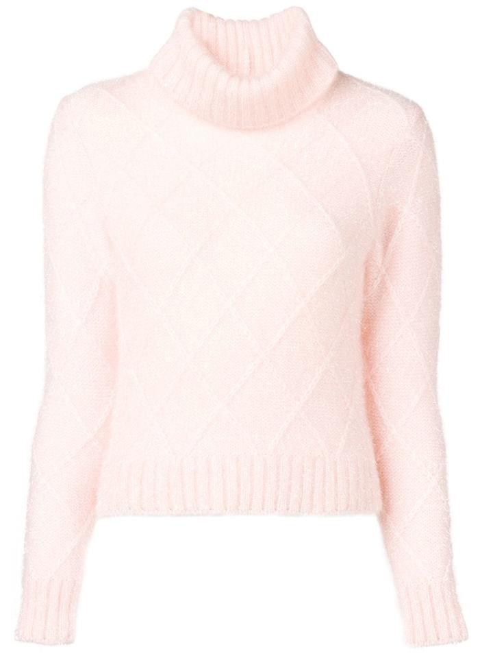 Versace Vintage 1990's Embossed Argyle Jumper - Pink