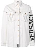 Versace Logo Denim Shirt - White