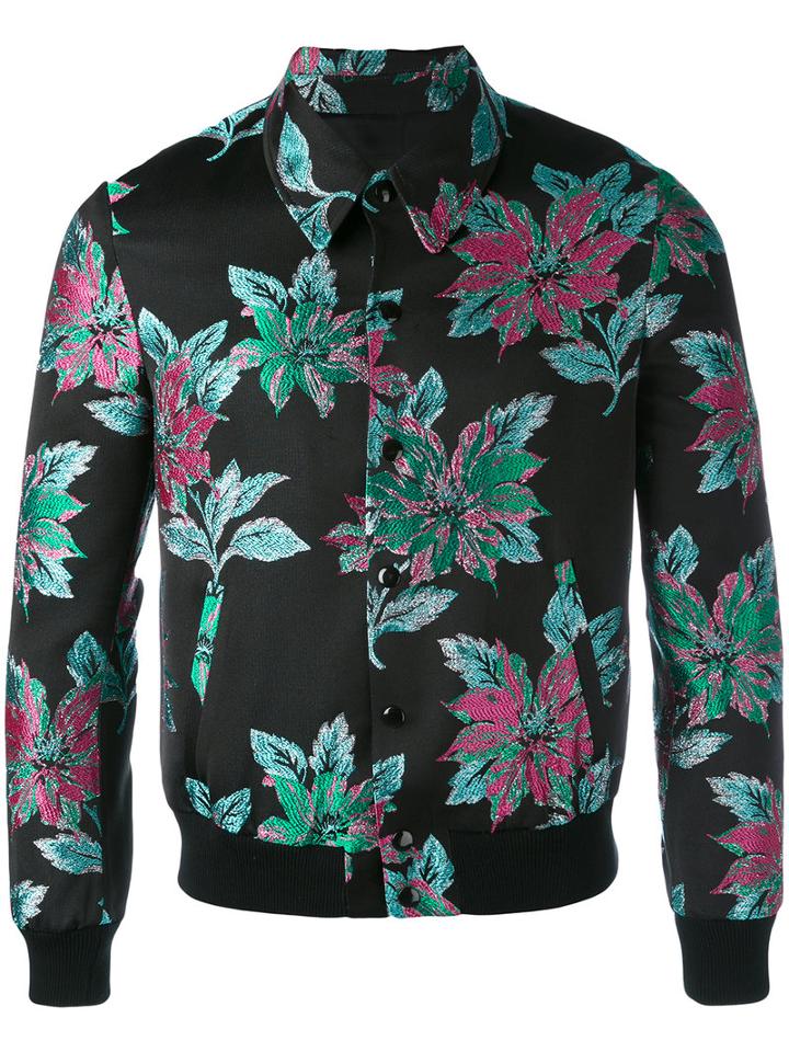 Garcons Infideles - Floral Teddy Jacket - Unisex - Acrylic/polyamide/polyester/acetate - 48, Black, Acrylic/polyamide/polyester/acetate