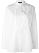Cédric Charlier Pleated Detail Shirt, Women's, Size: 40, White, Cotton
