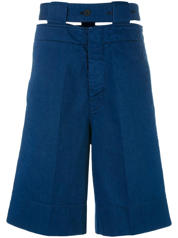 Marni Belted Denim Shorts, Men's, Size: 44, Blue, Cotton