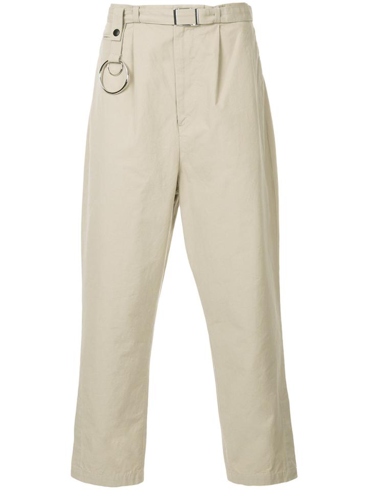 Maison Mihara Yasuhiro Buckled Cropped Trousers - Nude & Neutrals