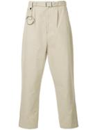 Maison Mihara Yasuhiro Buckled Cropped Trousers - Nude & Neutrals