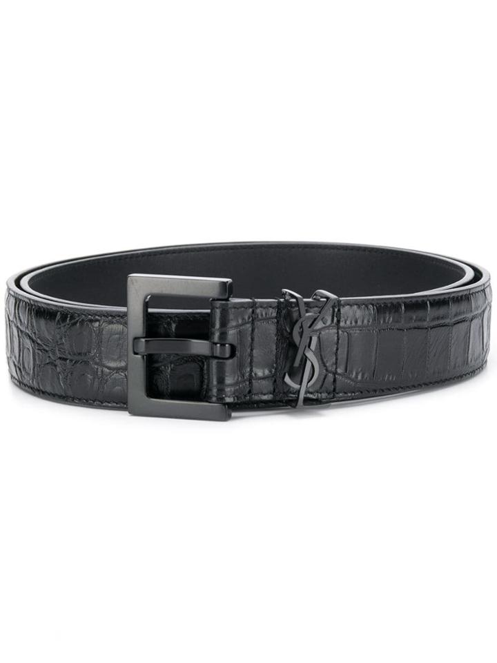 Saint Laurent Monogram Detail Belt - Black