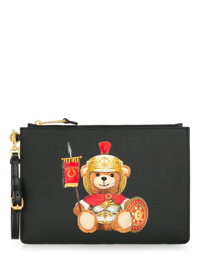 Moschino Teddy Bear Logo Clutch Bag - Black