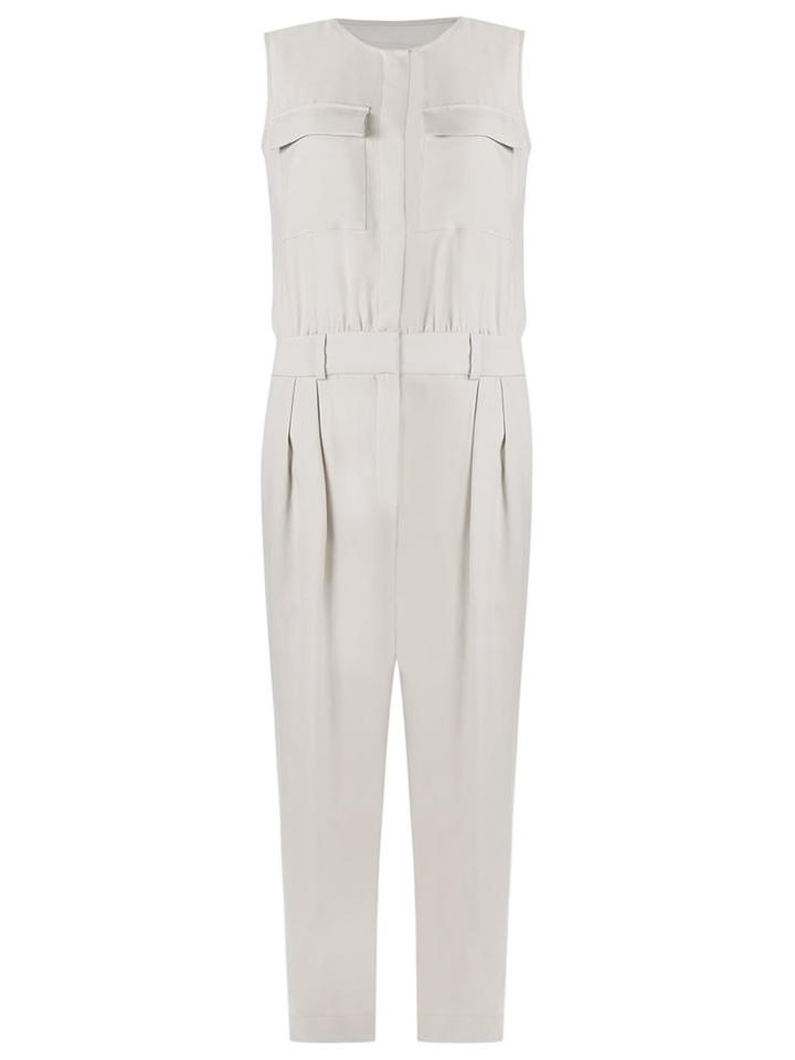 Andrea Marques Side Pockets Jumpsuit, Women's, Size: 42, Nude/neutrals, Viscose