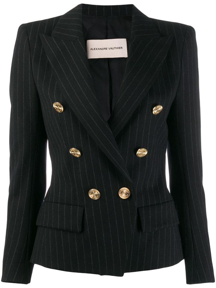 Alexandre Vauthier Double-breasted Pinstripe Blazer - Black